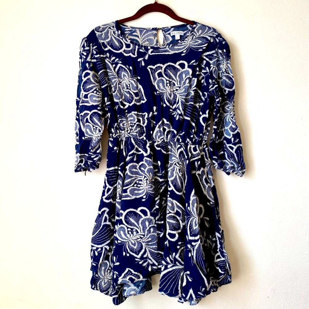 Beautiful Kling Navy Floral Dress